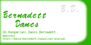 bernadett dancs business card